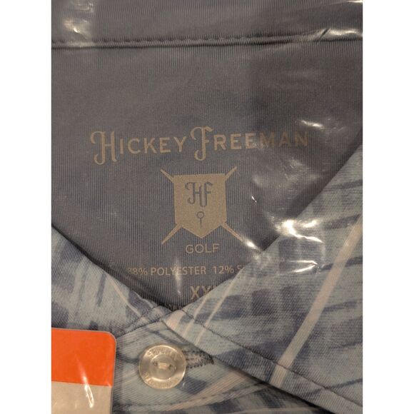 Hickey Freeman Golf Polo XXL Blue Plaid Stretch Moisture-Wicking NWT - Picture 2 of 5